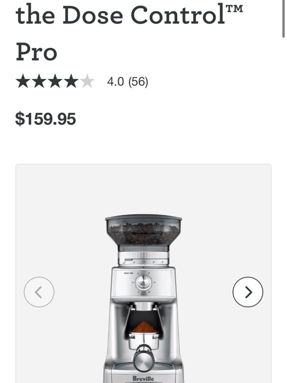 Breville “the dose control” grinder